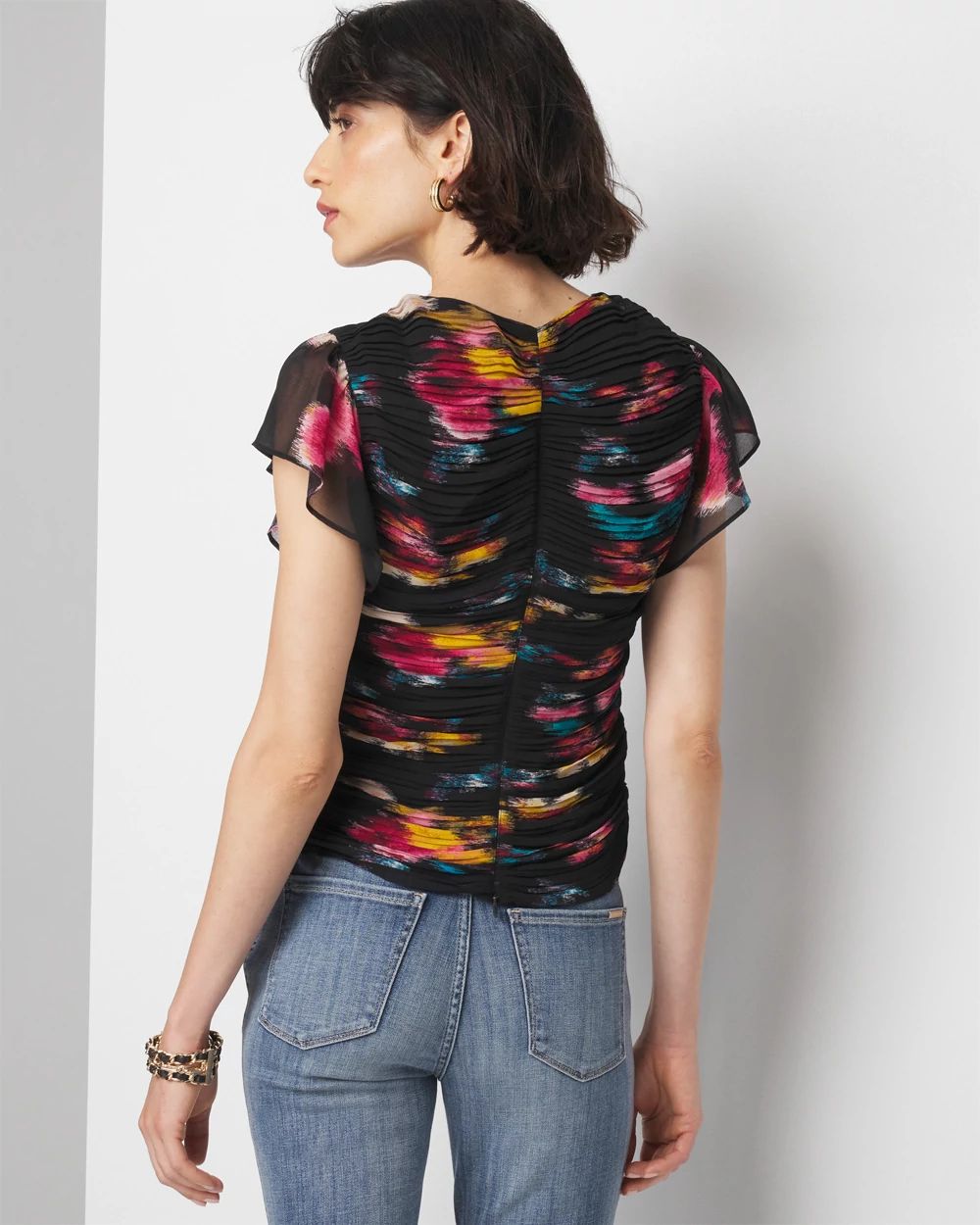 Keyhole Ruched Front Shell Top White House Black Market
